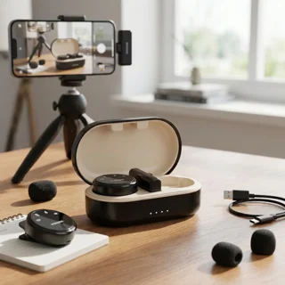 میکروفون حرفه‌ای بی‌سیم پرودو مدل PD-WMDMIC-BK New Pack، با درگاه USB Type C و فیلتر برش ف 101959086