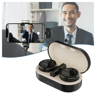 میکروفون حرفه‌ای بی‌سیم پرودو مدل PD-WMDMIC-BK New Pack، با درگاه USB Type C و فیلتر برش ف 101959085