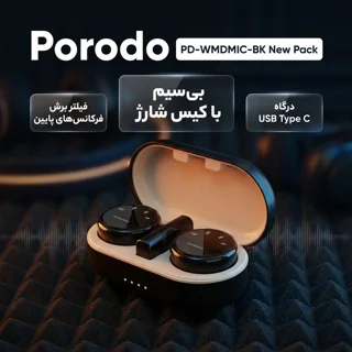 میکروفون حرفه‌ای بی‌سیم پرودو مدل PD-WMDMIC-BK New Pack، با درگاه USB Type C و فیلتر برش ف 101959087