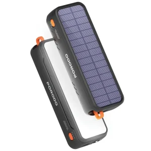 خرید پاوربانک خورشیدی پرودو 20000 مدل Porodo Solar-Powered 20000mAh | شارژ سریع 22.5 وات