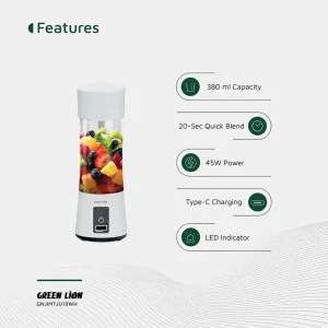 مشخصات مخلوط کن قابل حمل گرین لاین Greenlion Juice Mate با موتور ۴۵ واتی