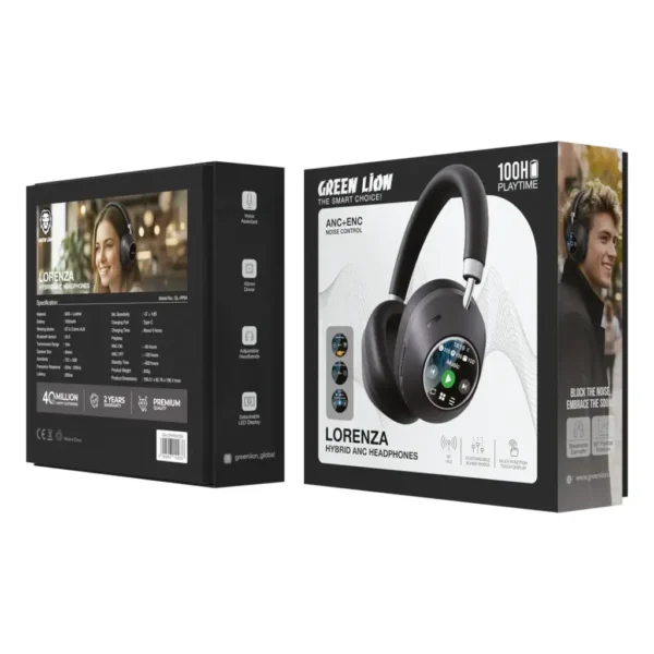 جعبه هدفون بی‌سیم دورگوشی گرین لاین Greenlion Lorenza Hybrid ANC