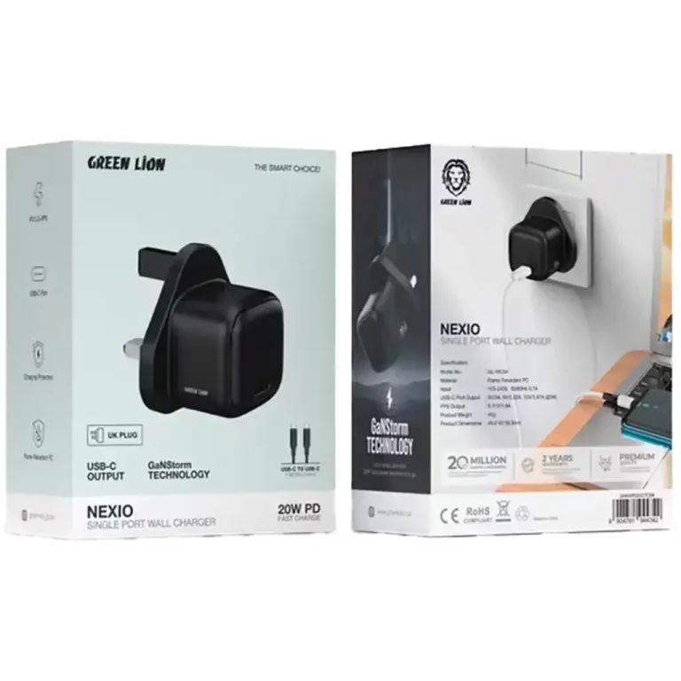 جعبه شارژر دیواری گرین لاین Green Lion Nexio با PD 20W مدل GNNXPD20W