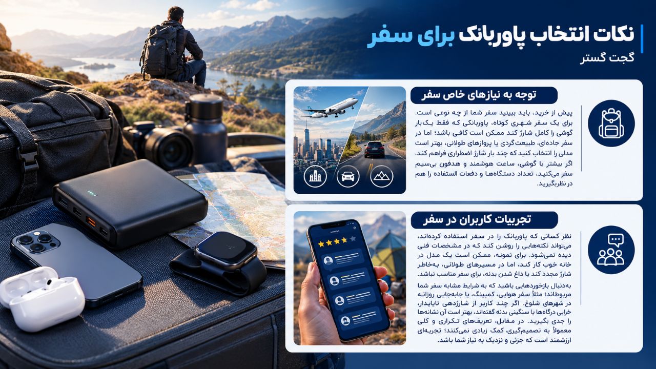 توجه به نیاز خاص و نظرات کاربران در انتخاب پاور بانک در سفر