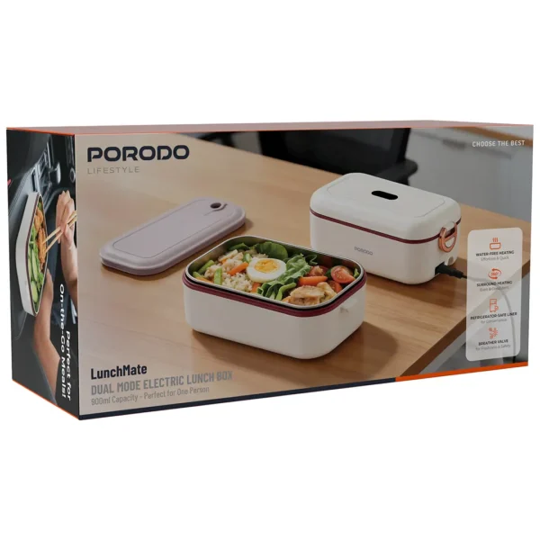 جعبه لانچ باکس برقی دوحالته پرودو LunchMate مدل PDLFSTL0376WH