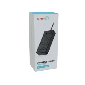 جعبه چندراهی برق ۶ خانه یونیورسال پرودو بلو Porodo Blue طول ۳ متر PB6ACPS1C3ABK