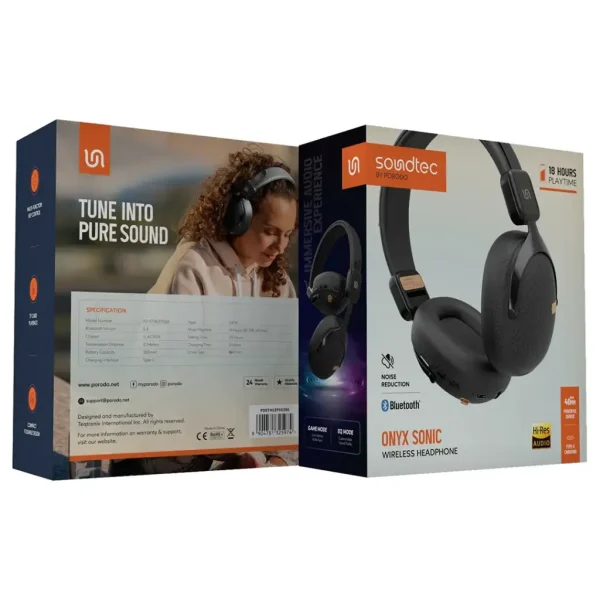جعبه هدفون بی‌سیم پرودو Porodo Onyx Sonic با درایور ۴۰ میلی‌متری