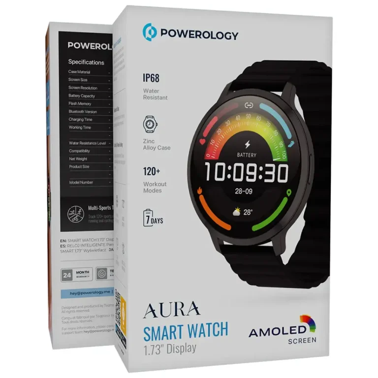 جعبه ساعت هوشمند پاورولوژی مدل Aura AMOLED PSWASW1801H
