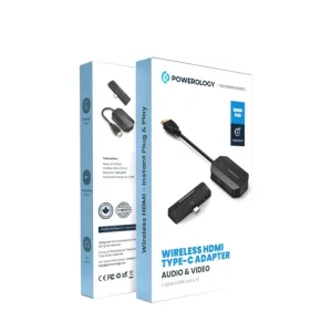 جعبه دانگل بی‌سیم HDMI به Type-C پاورولوژی Powerology با برد ۵۰ متر