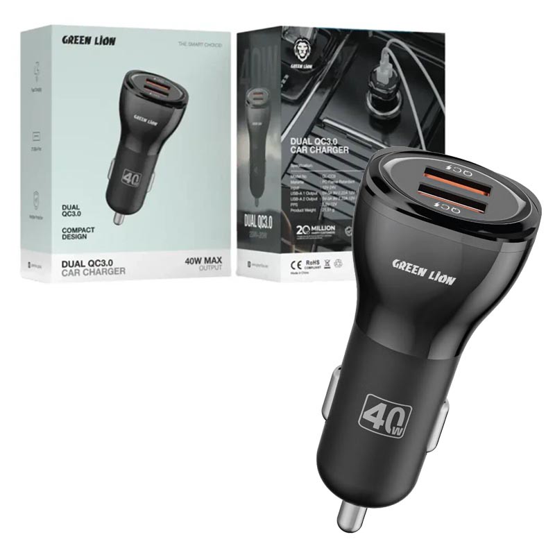 جعبه شارژر فندکی گرین لاین مدل QC3.0 توان ۴۰ وات