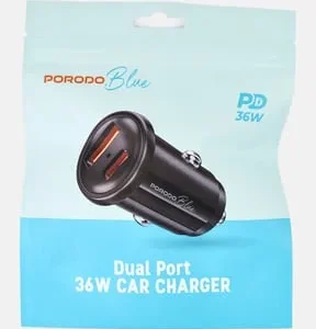 جعبه شارژر فندکی ۳۶ وات پرودو Porodo با بلوتوث، FM ترانسمیتر و نمایشگر رنگی