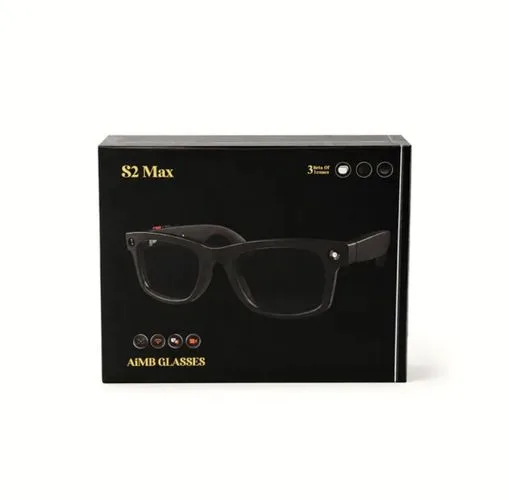 عینک هوشمند دوربین‌دار ۸ مگاپیکسل مدل AiMB Glasses S2 Max با ۳ لنز قابل تعویض