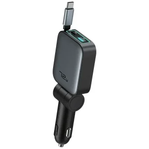 شارژر فندکی ۷۲ وات گرین لاین Greenlion با کابل USB-C و ۳ خروجی