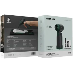 جعبه جت فن و جارو شارژی گرین لاین مدل Air Master GNAIRMBLW90BK با موتور براشلس ۹۰۰۰۰ RPM