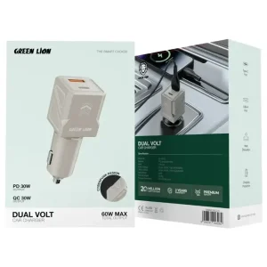 جعبه شارژر فندکی ۶۰ وات گرین لاین Green Lion مدل Dual Volt GNDVC12CC