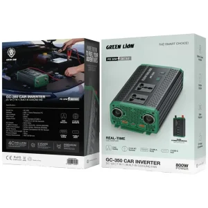 جعبه اینورتر خودرو ۸۰۰ وات گرین لاین مدل GC-350 GNGC350CRIN با گیره باتری