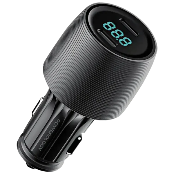 شارژر فندکی خودرو پاورولوژی مدل Velox 66W PCCSR013 با دو پورت
