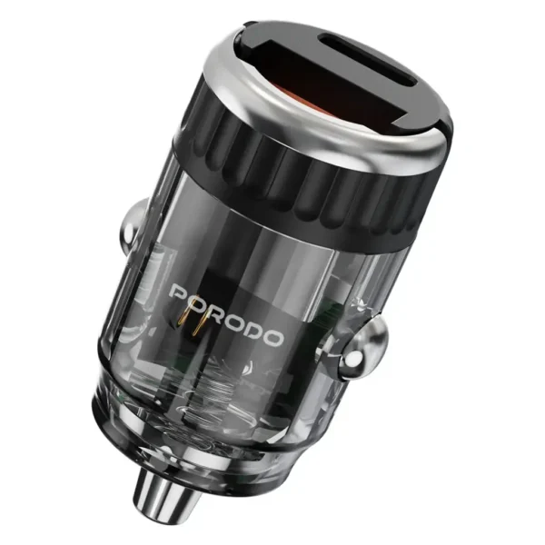 شارژر فندکی شفاف دو پورت پرودو Porodo مدل PDFWCH086 با توان 38 وات